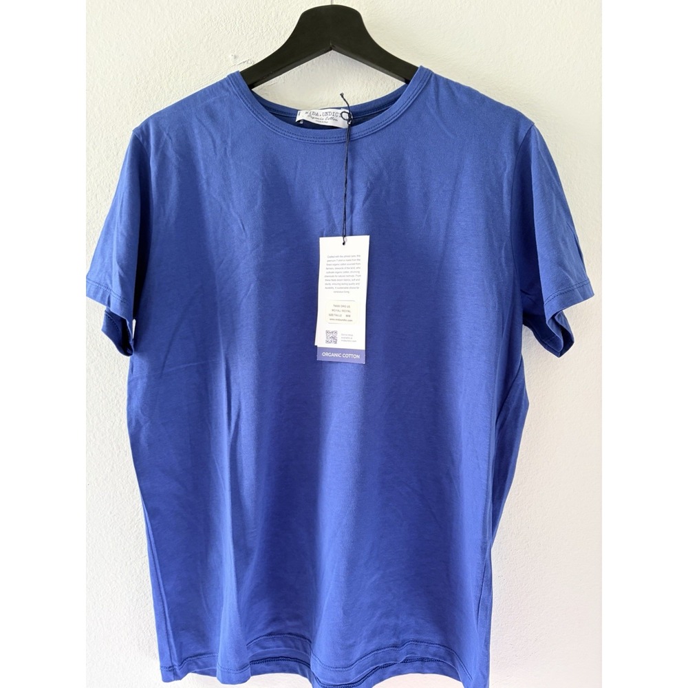 NWT Mida Undici Organic Cotton Men's T-Shirt Royal Blue Size M Made In Italy - Picture 6 of 6